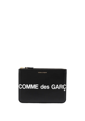 Comme Des Garçons Wallet logo-print zip-fastening wallet - Black