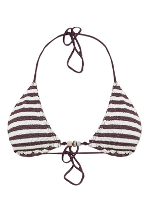 Bond-eye Beaded Ingrid bikini top - White