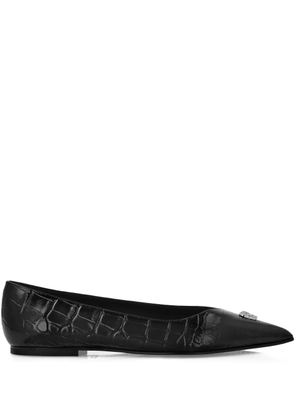 Philipp Plein skull-embellished flat pumps - Black