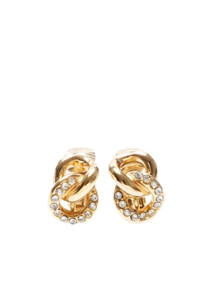 Christian Dior Pre-Owned rhinestone clip-on earrings - Gold