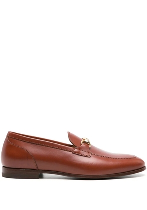 Scarosso horsebit-detail leather loafers - Brown