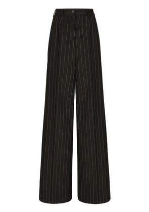 Dolce & Gabbana pinstripe-print wide-leg trousers - Black