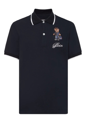 Philipp Plein teddy bear-embroidered polo shirt - Blue