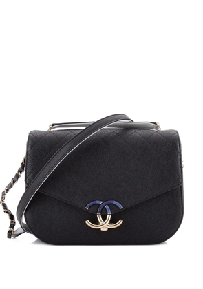 CHANEL Pre-Owned Thread Around Flap Bag Quilted Caviar Medium shoulder bag - Black