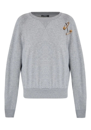 Versace raglan-sleeve safety-pin sweatshirt - Grey
