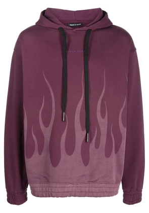 Vision Of Super flame-print cotton hoodie - Red