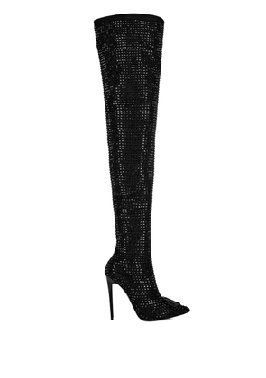 Philipp Plein rhinestone boots - Black