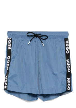 HUGO logo trim swim shorts - Blue