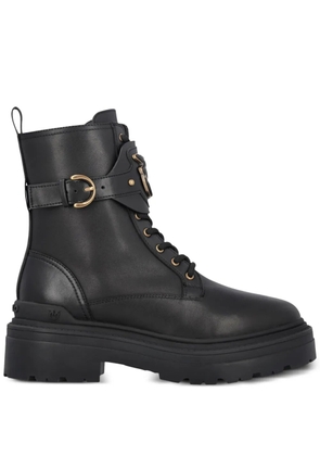 PINKO Mia leather combat boots - Black