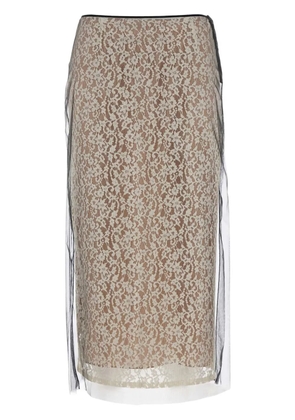 FENDI layered midi skirt - Neutrals