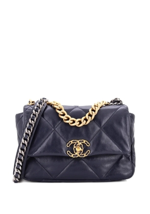 CHANEL Pre-Owned 19 Flap Bag Quilted Leather Medium crossbody bag - Blue