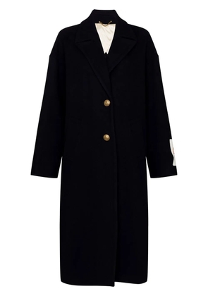 Golden Goose logo patch single-breasted coat - Blue