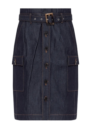 MUNTHE Raina belted buttoned midi skirt - Blue