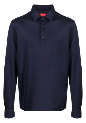 Isaia fine-knit wool polo shirt - Blue