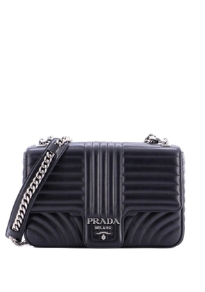 Prada Pre-Owned Chain Flap Diagramme Quilted Leather Large shoulder bag - Black