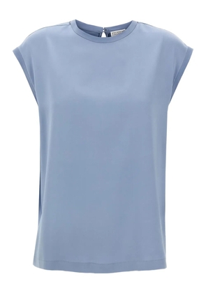 Brunello Cucinelli silk T-shirt - Blue