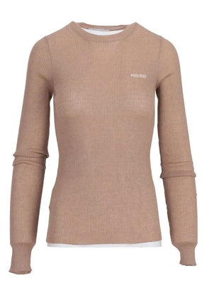 Miu Miu crew-neck sweater - Brown