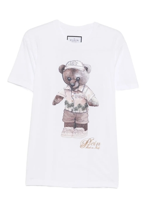 Philipp Plein teddy-bear-print cotton T-shirt - White