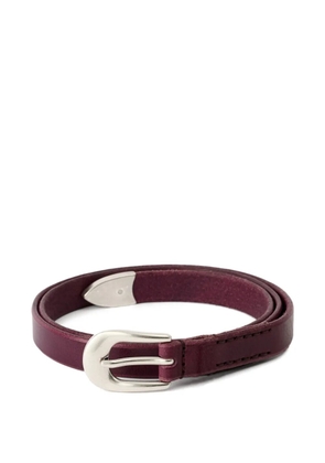 OUR LEGACY silver-tone buckle leather belt - Purple