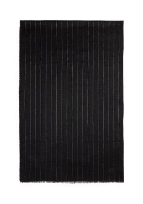 Lauren Ralph Lauren striped fringed scarf - Black
