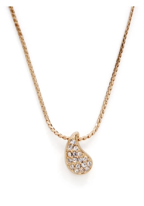 Christian Dior Pre-Owned rhinestone pendant necklace - Gold
