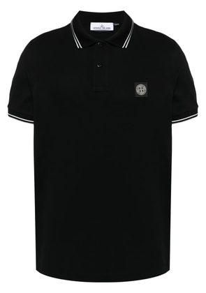 Stone Island Compass-badge piqué polo shirt - Black