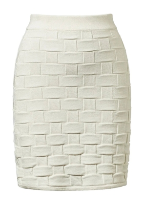 TOVE Ash knitted brick-pattern mini skirt - White