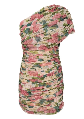 Saint Laurent floral-print tulle minidress - Neutrals