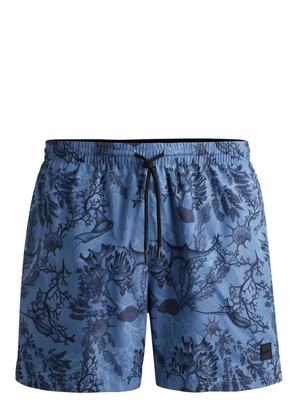 BOSS floral-print swim shorts - Blue