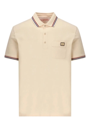 Valentino Garavani V-logo short-sleeves polo shirt - Neutrals