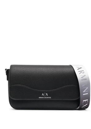 Armani Exchange logo-print leather crossbody bag - Black