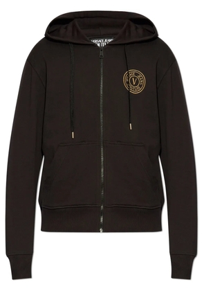 Versace Jeans Couture logo-embroidered hoodie - Black