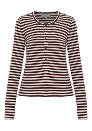 MUNTHE striped buttoned long-sleeved T-shirt - Black
