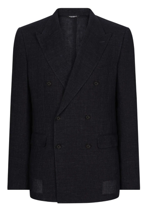 Dolce & Gabbana double-breasted linen blazer - Blue