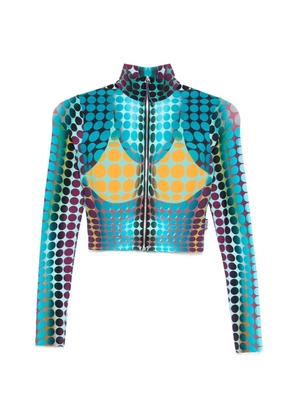 Jean Paul Gaultier long-sleeve zip-fastening top - Blue