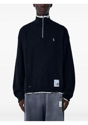 Maison MIHARA YASUHIRO distressed half-zip sweater - Black