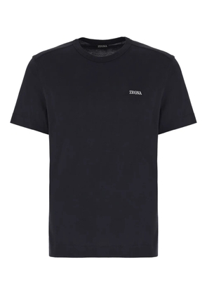 Zegna embroidered-logo polo shirt - Blue