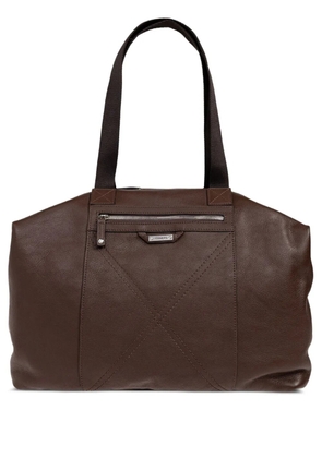 Iceberg zip leather tote bag - Brown