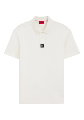 HUGO logo-patch polo shirt - Neutrals