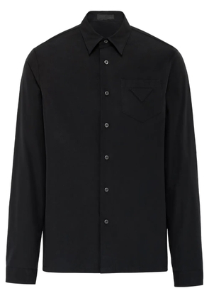 Prada triangle-logo cotton shirt - Black