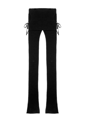 Blumarine ribbed-knit tie-detail trousers - White