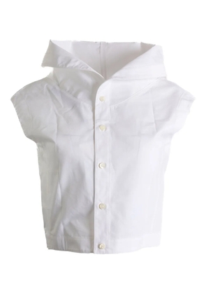 Jacquemus wide-collar sleeveless top - White