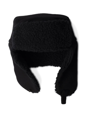 Prada triangle-logo fleece-trapper hat - Black