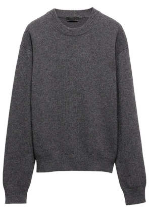 Prada logo patch jumper - Grey