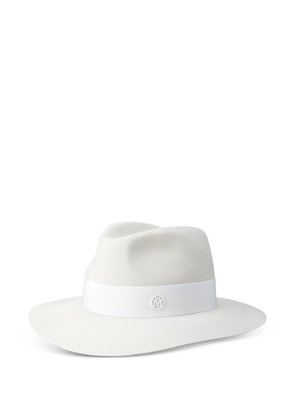 Maison Michel Henrietta ribbon-detailed fedora hat - White