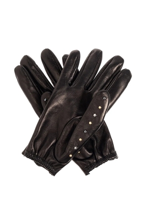 Versace studded leather gloves - Black