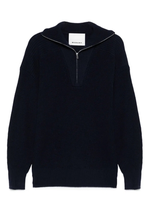 MARANT half-zip ribbed jumper - Blue