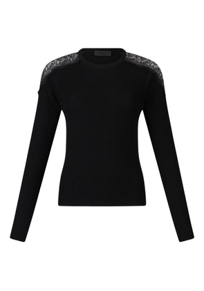 LIU JO lace-insert ribbed sweater - Black