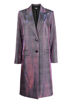 Karl Lagerfeld Iridescent single-breasted tailored coat - Pink