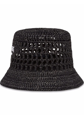 Prada raffia bucket hat - Black